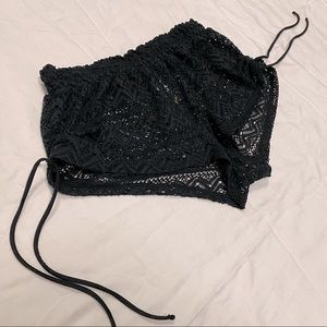 Juniors crochet booty short swim cover-up SZ lg.l